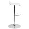Emma and Oliver Solid Wave Seat Vinyl Adjustable Height Barstool with Chrome Base
